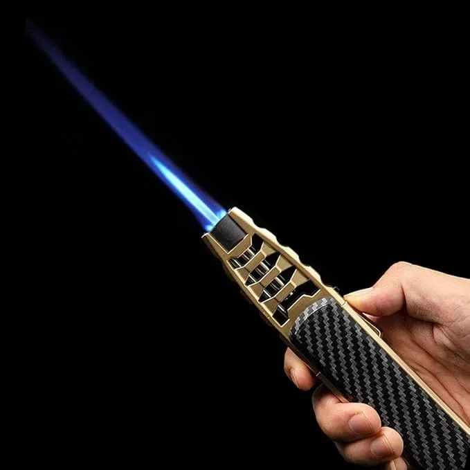 Turbine Torcher Lighter- Solar Torch Butane Lighters,Inflatable Gas Waterproof Windproof Jet Torch Lighter for Candle Camping BBQ Kitchen Windproof - Butane Not Included (A B - 2PCS)