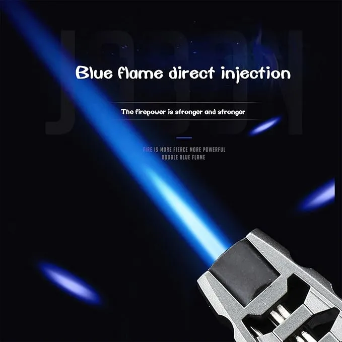 Turbine Torcher Lighter- Solar Torch Butane Lighters,Inflatable Gas Waterproof Windproof Jet Torch Lighter for Candle Camping BBQ Kitchen Windproof - Butane Not Included (A B - 2PCS)