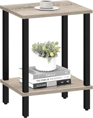 TUTOTAK End Table, Side Table, Nightstand, 2-Tier Storage Shelf, Sofa Side Table for Small Space, Living Room, Bed Room TB01BG034