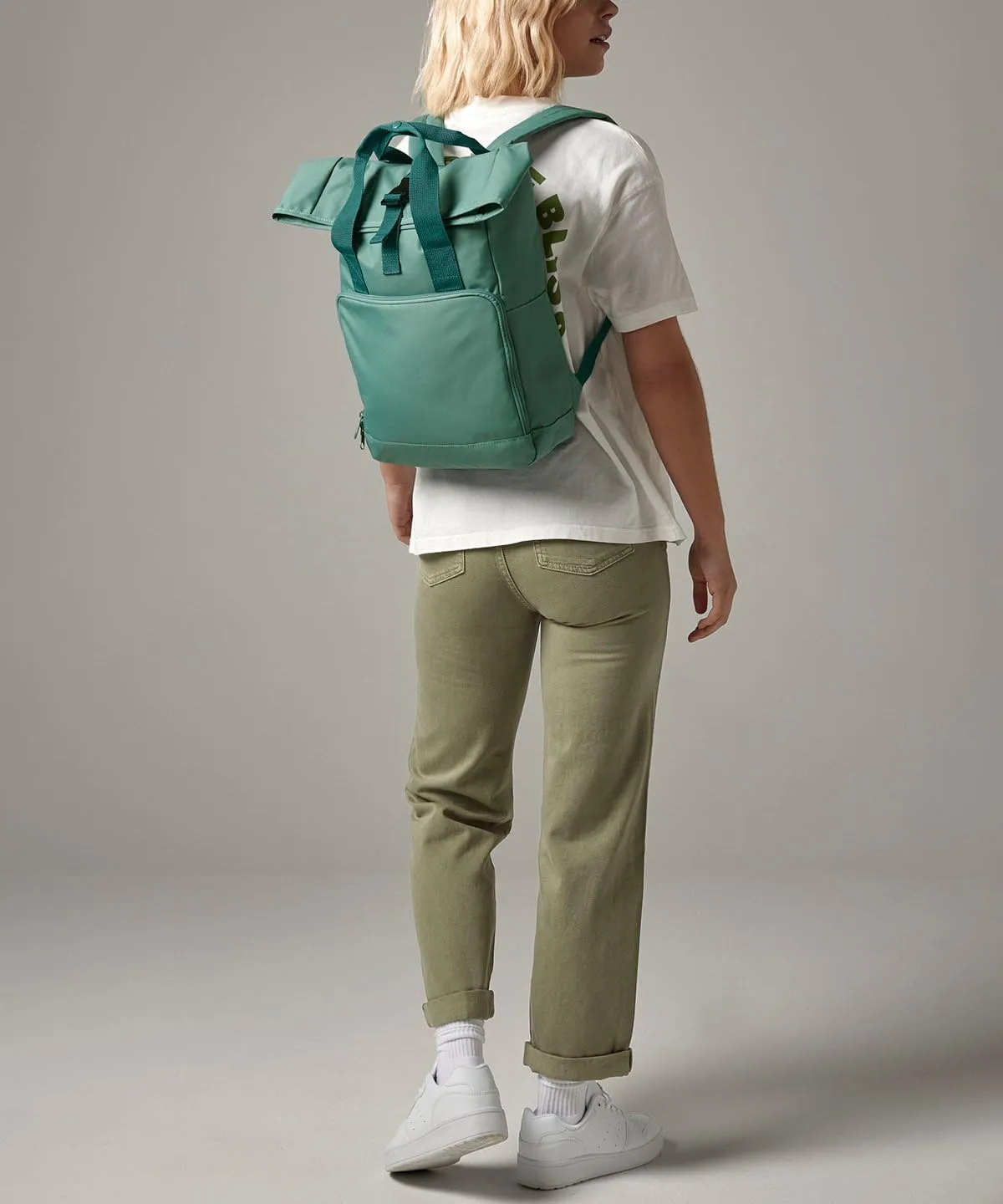 Twin Handle Roll-Top Backpack, Airforce Blue, One size