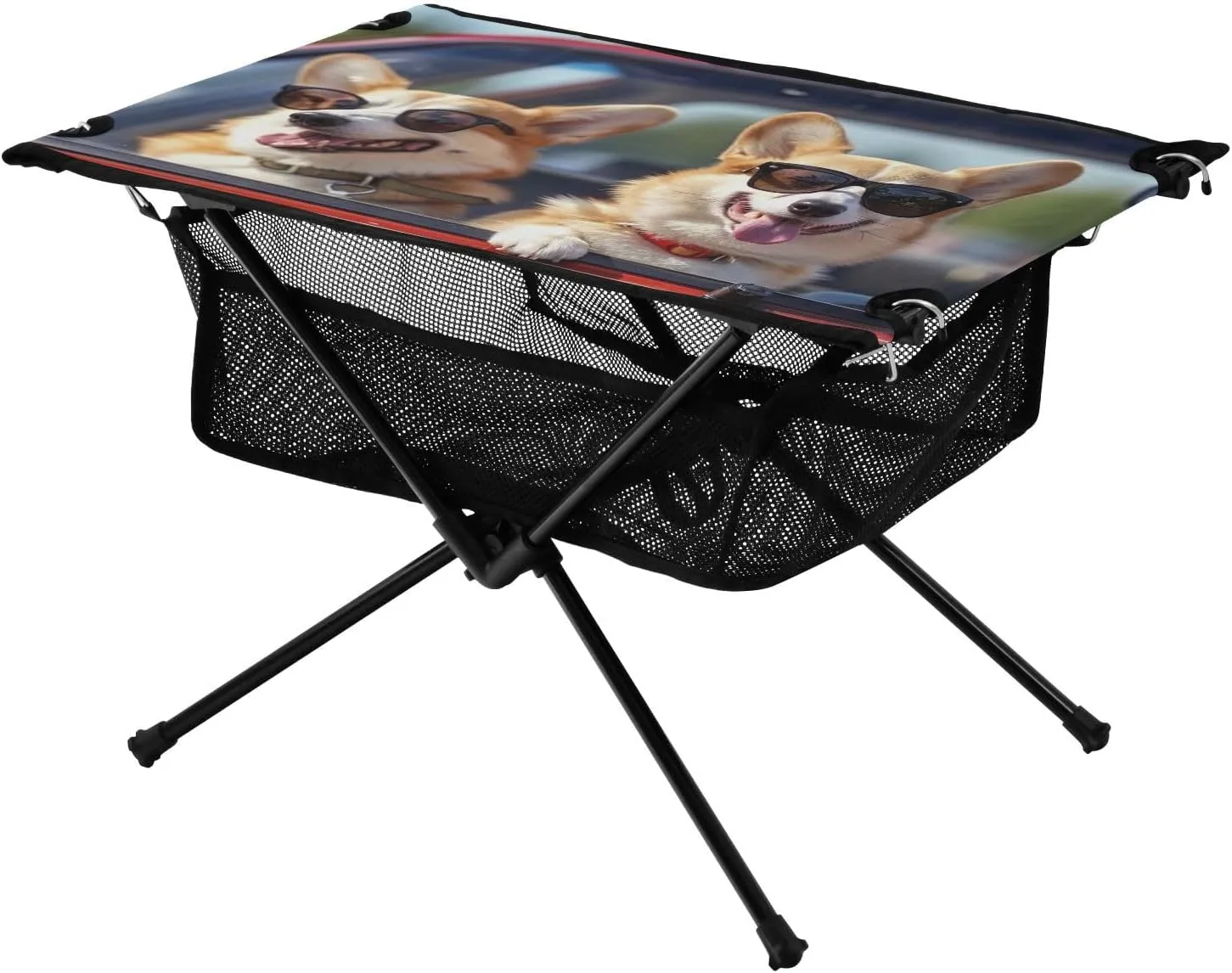 Two Happy Dogs Portable Folding Camping Table, Compact Lightweight Beach Table with Carrying Bag for Outdoor Picnics, BBQs, Camp