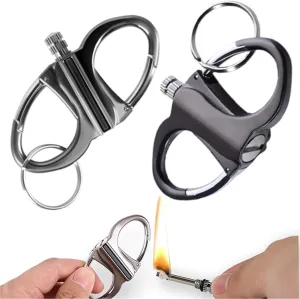 Two-Pack Keychain Lighter, 2-in-1 Keychain Permanent Matches, Reusable, Waterproof Kerosene Lighter, Suitable for Indoor and Outdoor use