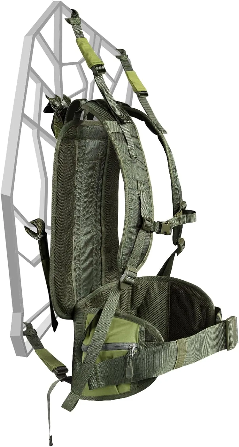 UIIHUNT Tree Stand Transport System, Comfortable Padded Tree Stand Backpack Carry Straps, Adjustable Tree Stand Carrier System, Universal Fits Most Tree Stands, Includes Necessary Hip & Waist Belt