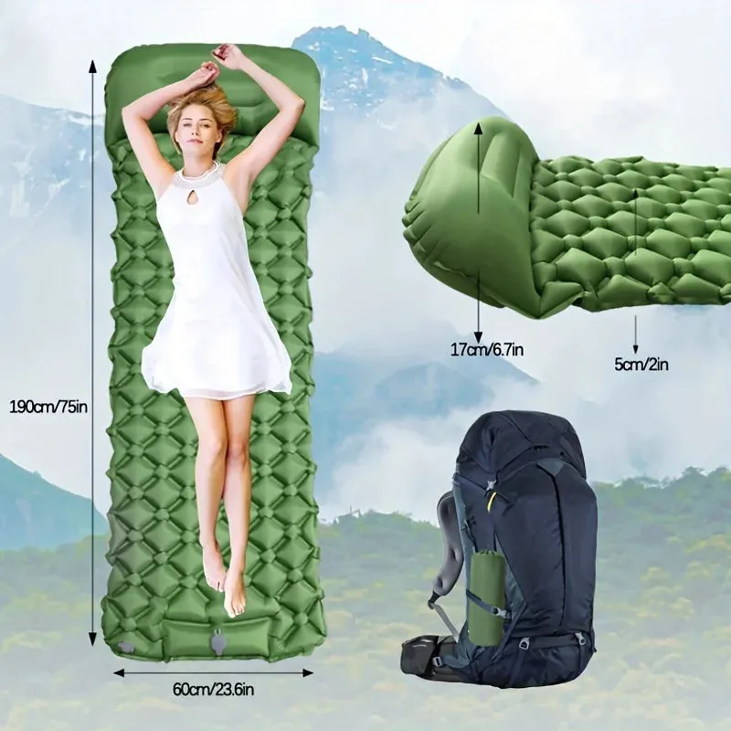 Ultralight Inflatable Camping Mattress with Pillow