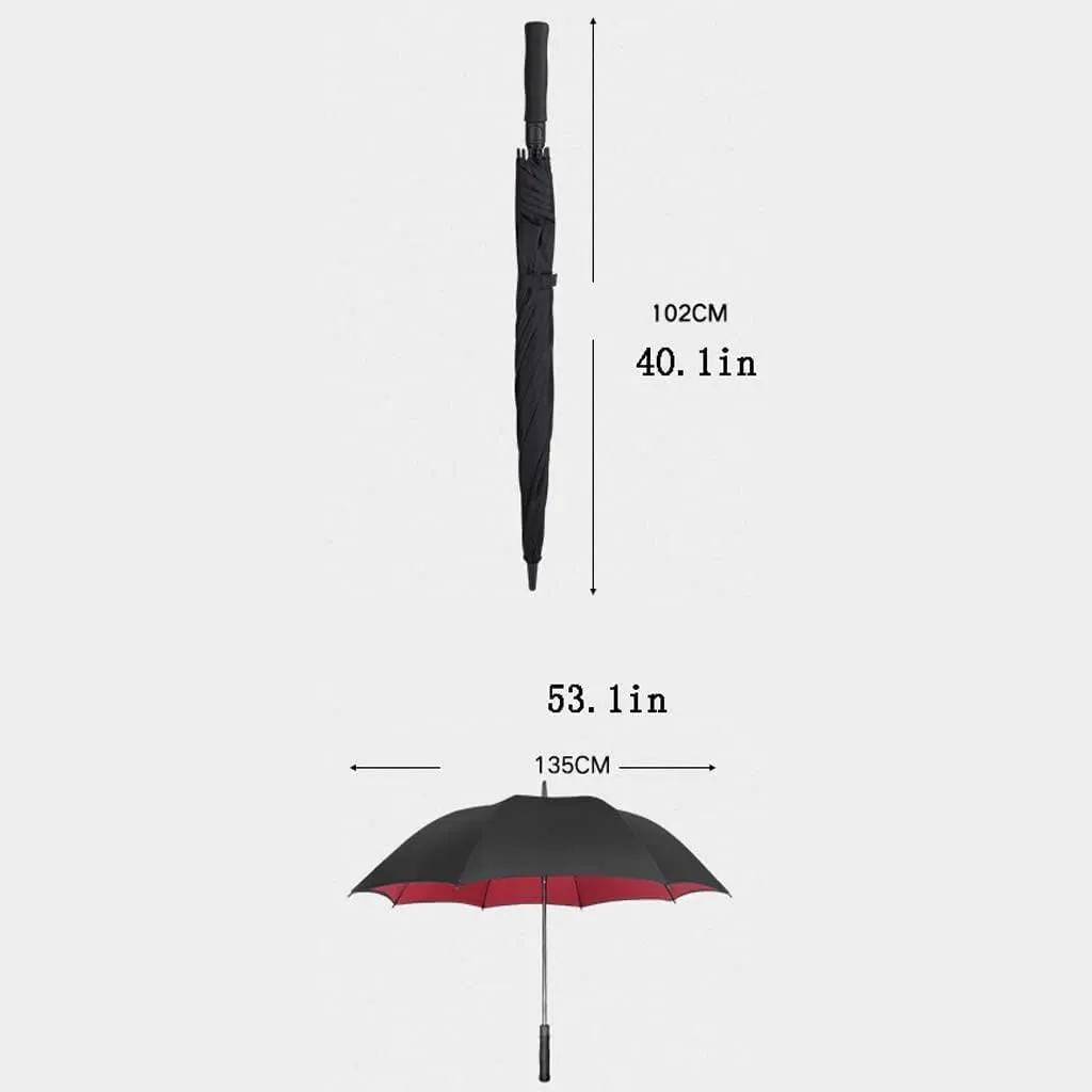 Umbrella Large Golf Umbrella Automatic Open Double Canopy Vented Windproof Waterproof Stick Umbrellas for Rain and Sun Umbrella