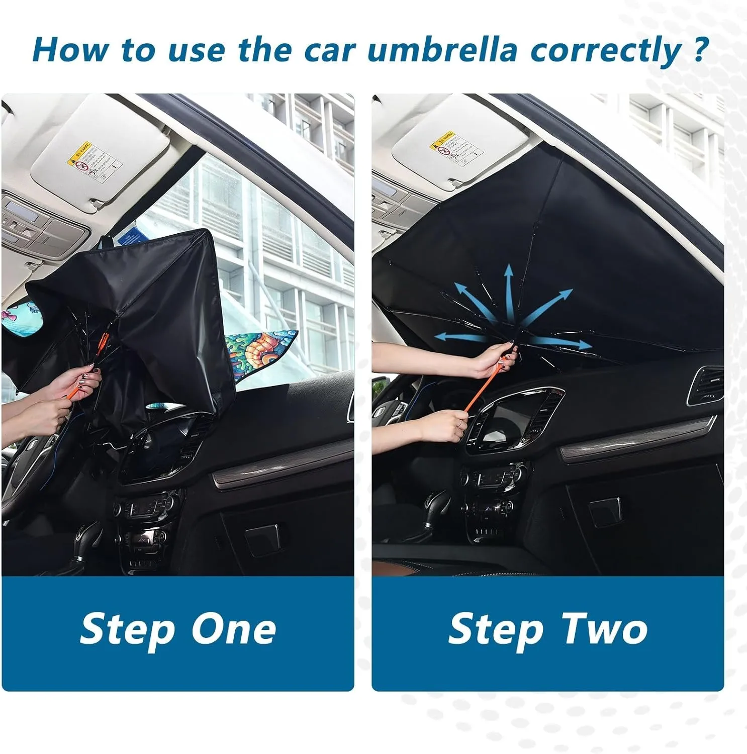 Underwater World Amusement Park Comic Car Sun Shade Windshield Umbrella Full Cover Windshield Screen Sunshade 58"x29.7"
