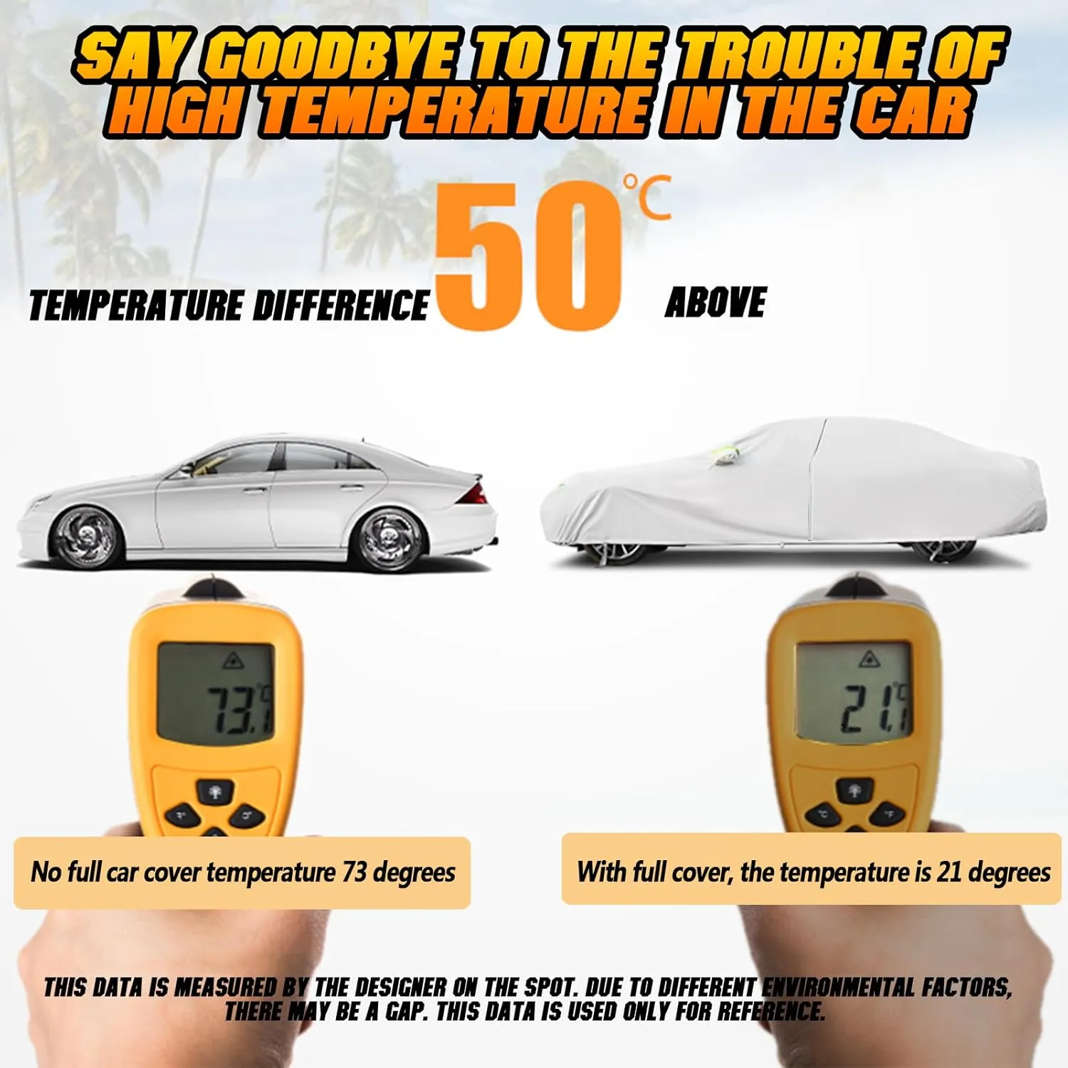Universal Car Cover, All Weather Fit for SUVs Body Length 198" to 208", Waterproof, Snow Proof, UV Proof, Scratch Proof, Bird Droppings Proof -Grey