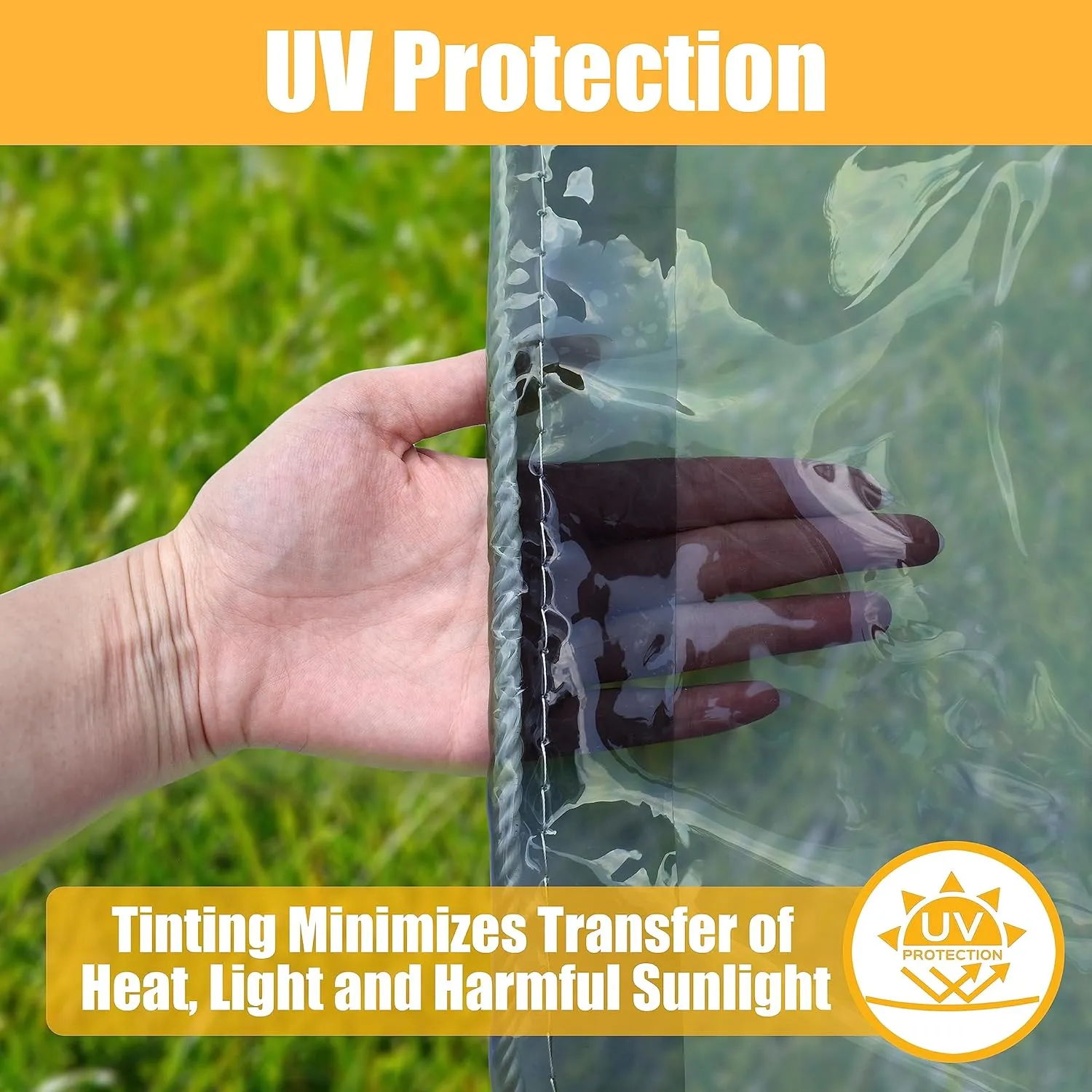 Universal Tinted Clear Forklift Cover - UV Protection Rain Cover - Heavy Duty Waterproof Vinyl Materials - 40x45in