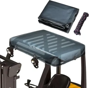 Universal Tinted Clear Forklift Cover - UV Protection Rain Cover - Heavy Duty Waterproof Vinyl Materials - 40x45in
