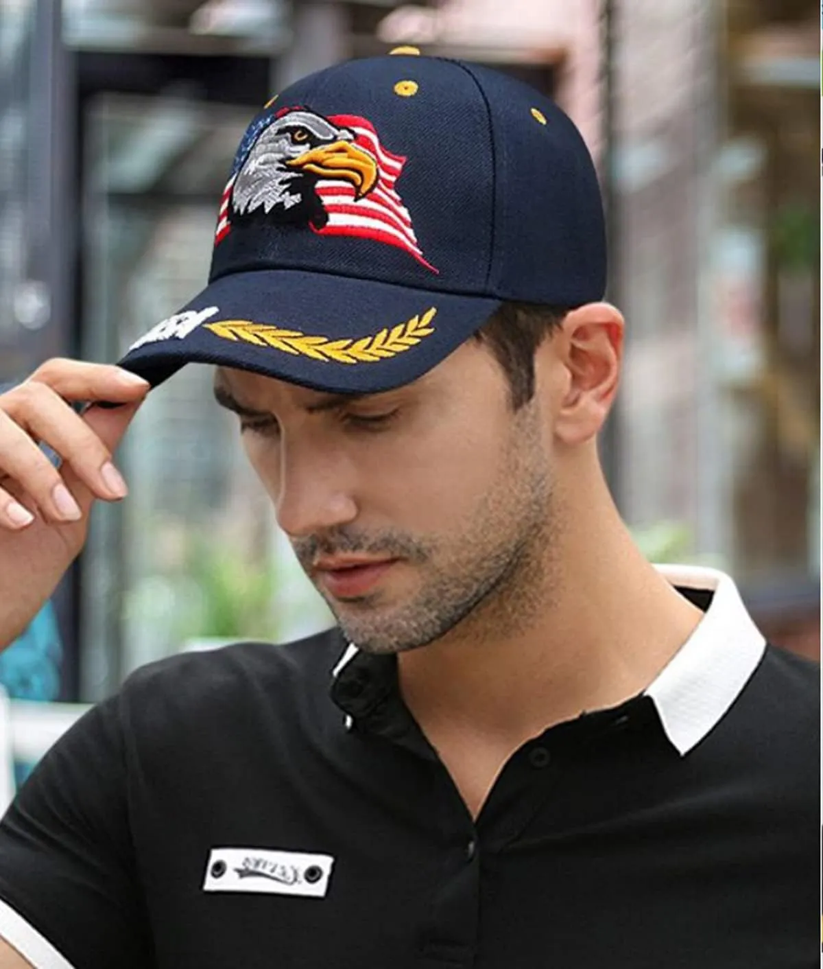 USA-Flag Eagles-Hat American Baseball-Cap Embroidered