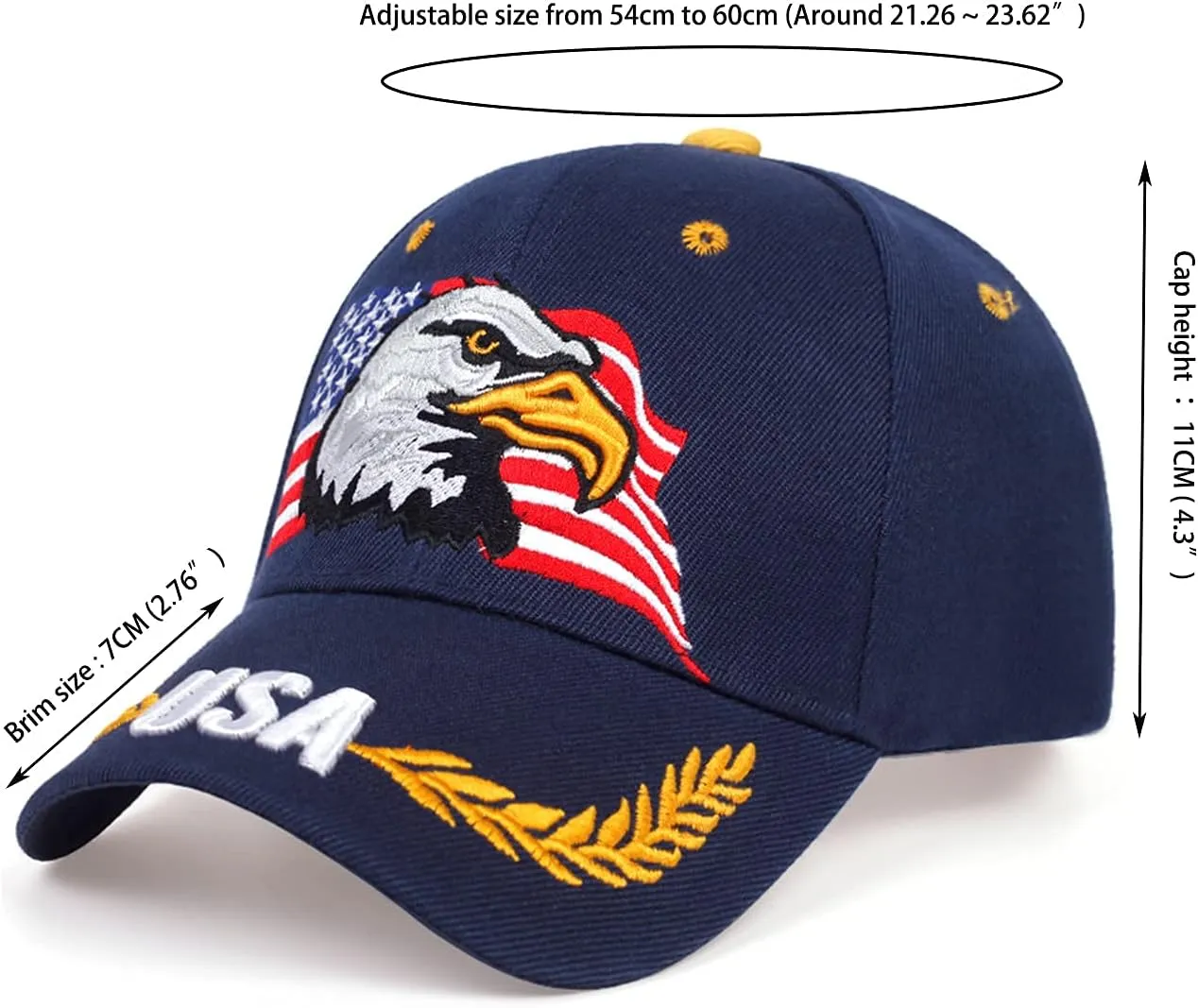 USA-Flag Eagles-Hat American Baseball-Cap Embroidered