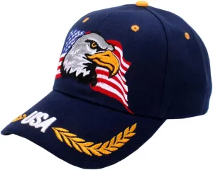 USA-Flag Eagles-Hat American Baseball-Cap Embroidered