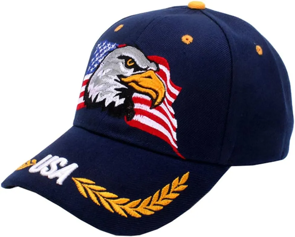 USA-Flag Eagles-Hat American Baseball-Cap Embroidered