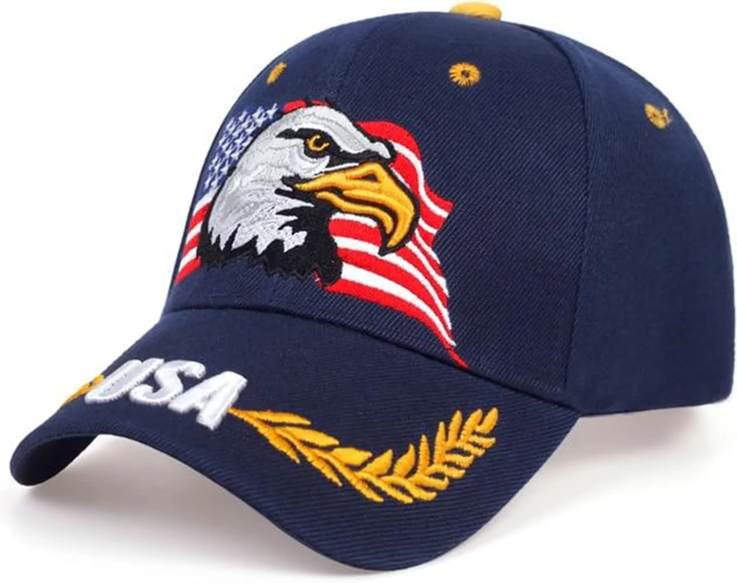 USA-Flag Eagles-Hat American Baseball-Cap Embroidered