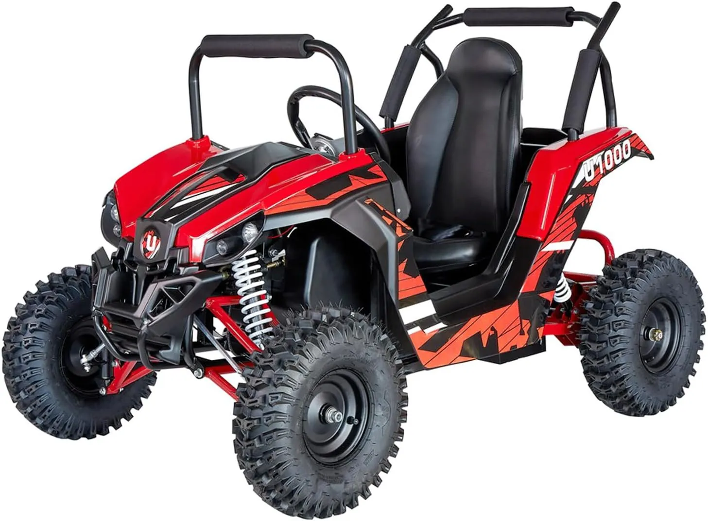 UTV Ride on Car (Large), 48V Shock Absorber Electric Vehicles with Disk Brake, Gear Switch, Steel Frame, Off-Road Tire, Flexible Seat Belt and Seat, Three-Speed Parental Limit-Lock Function