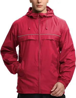V VALANCH Mens Rain Jacket Waterproof Lightweight Windbreaker with Hood Outdoor Raincoat for Hiking Running Travel