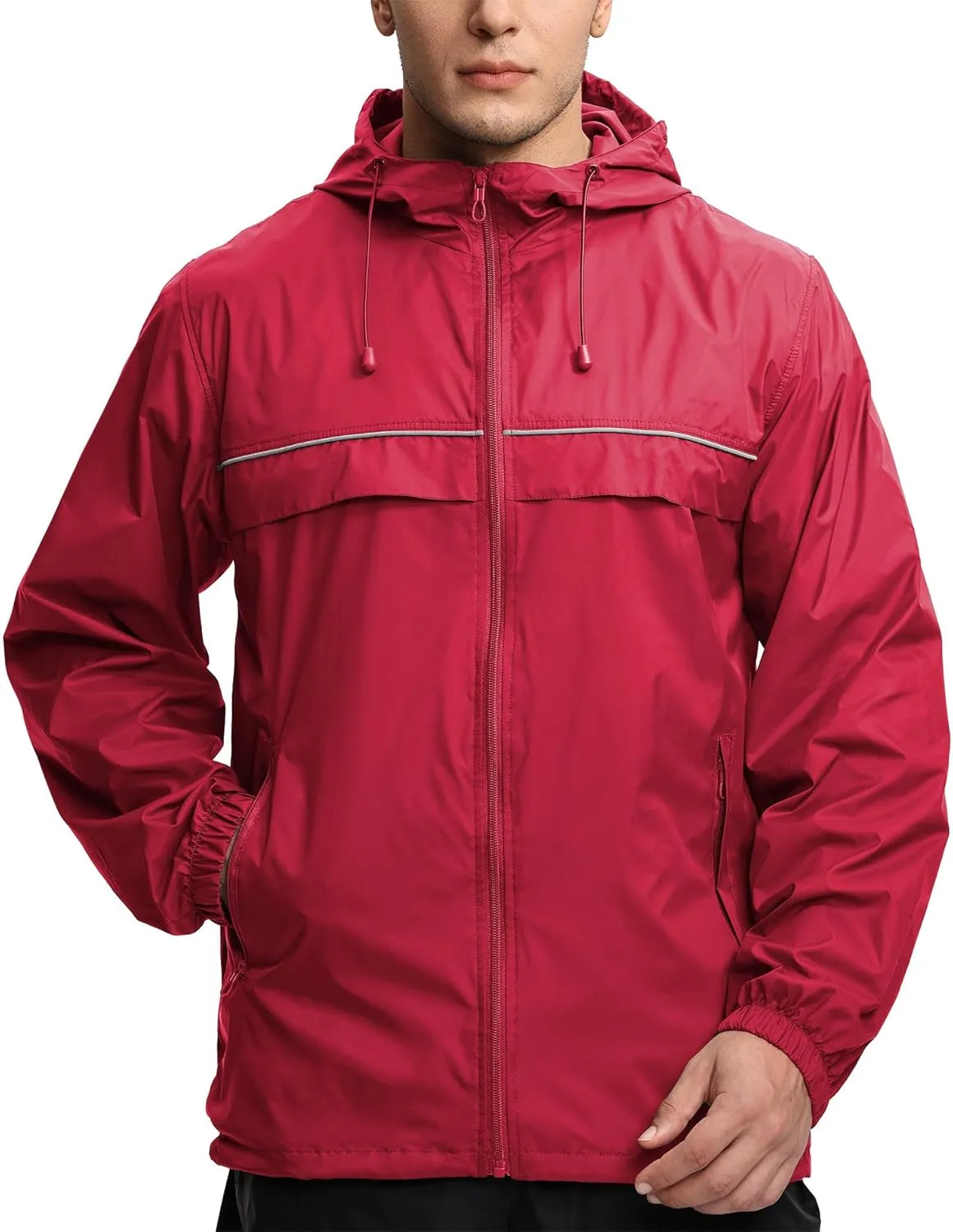 V VALANCH Mens Rain Jacket Waterproof Lightweight Windbreaker with Hood Outdoor Raincoat for Hiking Running Travel