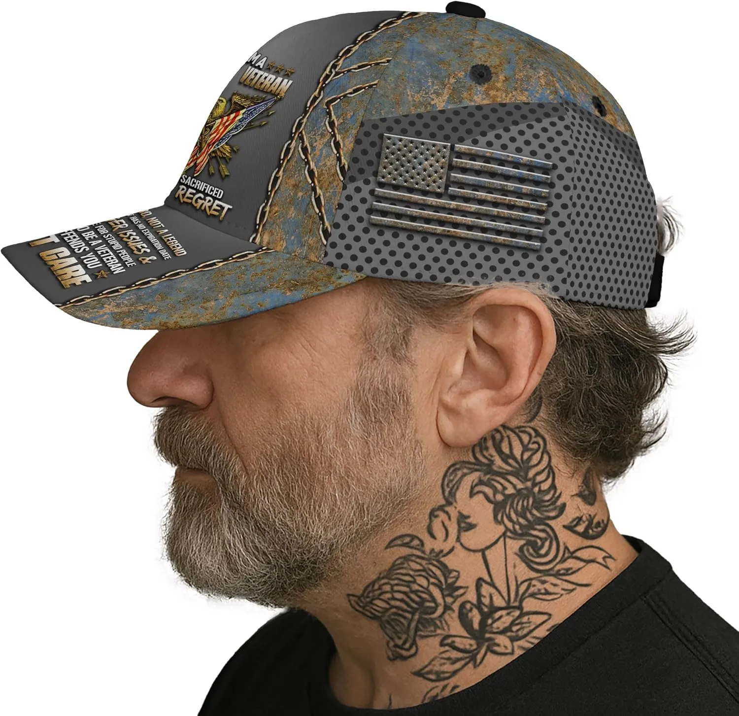V VIBEPY US Veteran Baseball Cap - Bald Eagle Printed Unisex Hat Gift for Veterans Day, Father's Day, Dad Birthday Gifts