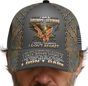 V VIBEPY US Veteran Baseball Cap - Bald Eagle Printed Unisex Hat Gift for Veterans Day, Father's Day, Dad Birthday Gifts