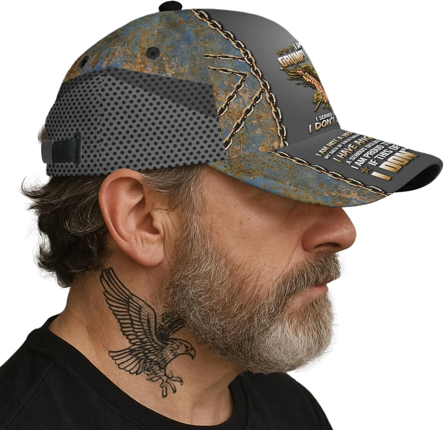V VIBEPY US Veteran Baseball Cap - Bald Eagle Printed Unisex Hat Gift for Veterans Day, Father's Day, Dad Birthday Gifts