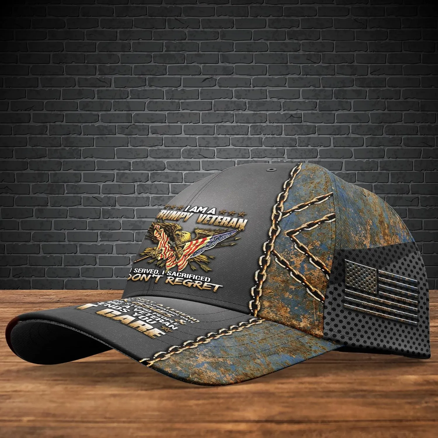 V VIBEPY US Veteran Baseball Cap - Bald Eagle Printed Unisex Hat Gift for Veterans Day, Father's Day, Dad Birthday Gifts