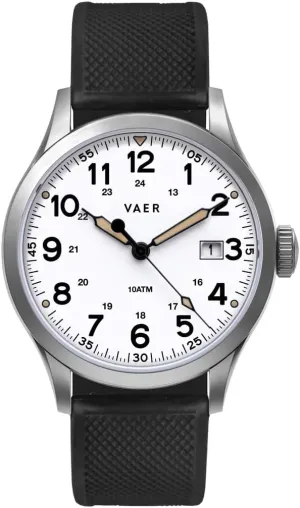Vaer Men’s Field Watch, Quartz Movement for Accurate Timing, Scratch Resistant Sapphire Crystal, Locking Screw-Down Crown, Iconic Replica of The A-11 Military Watch for Men of WW2 - Gift Set for Men