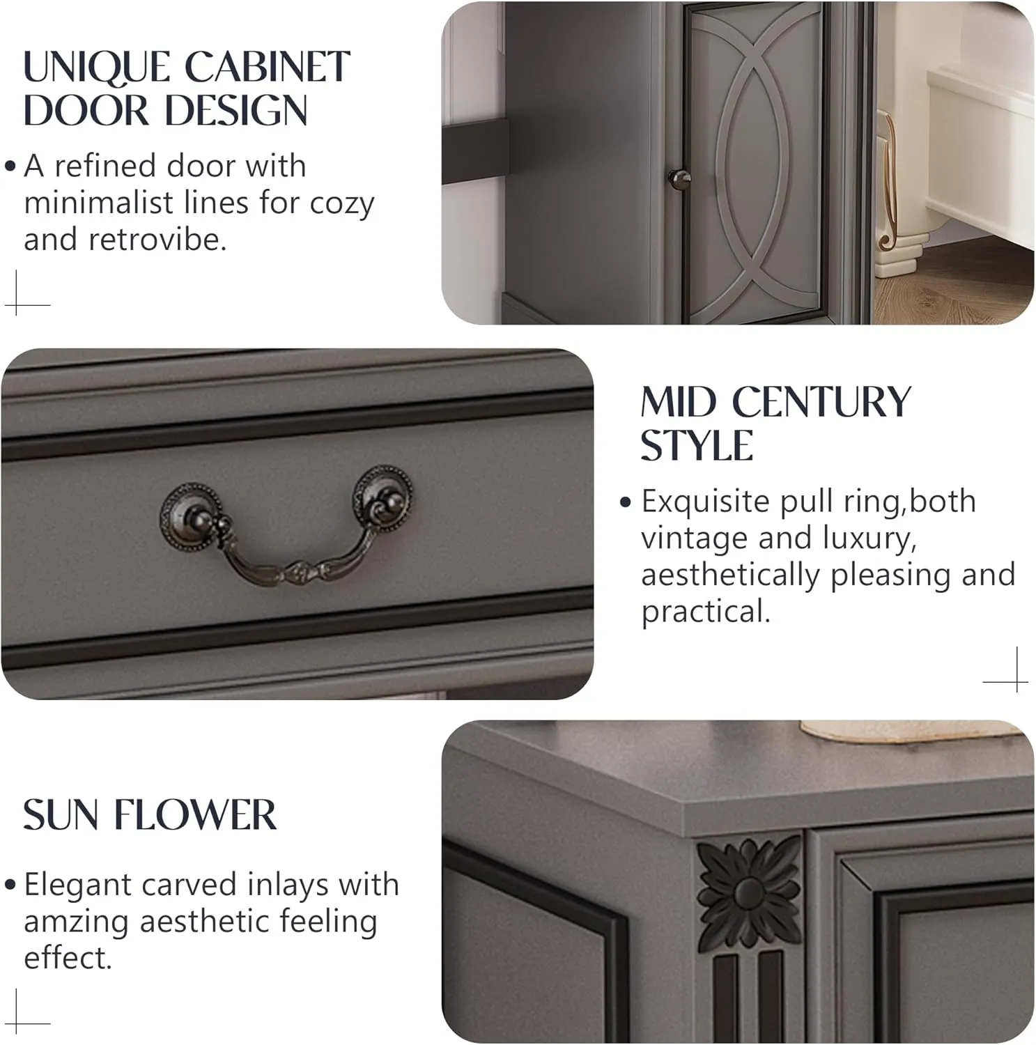 Vanity Desk with Lighted Mirror, 39.4 inch Vintage Makeup Table with Power Outlet, Bedroom Vanity Dressing Table with Adjustable Lights & 2 Drawers, Gifts for Teen Girls Women, Grey