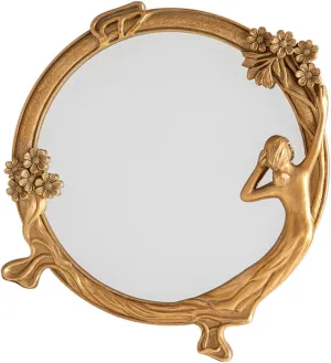 Vanity Mirror Retro Vanity Makeup Mirror Vintage Table Mirror Tabletop Mirror Retro Decor Mirror Wall Decor Vintage Desk Mirror Retro Table Mirror Women Makeup Mirror Resin Golden