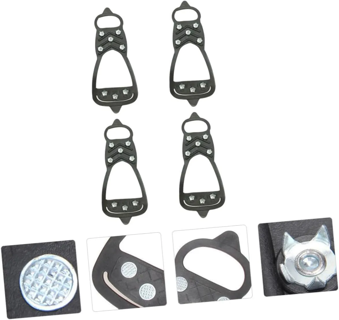 VANZACK Anti-Slip Eight-Tooth Crampons Covers Claw Crampons Ice Cleats Traction Snow Shoe Hiking Snow Mountain