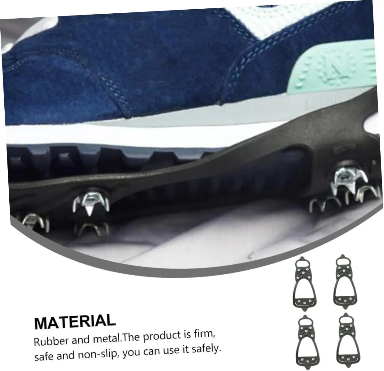 VANZACK Anti-Slip Eight-Tooth Crampons Covers Claw Crampons Ice Cleats Traction Snow Shoe Hiking Snow Mountain