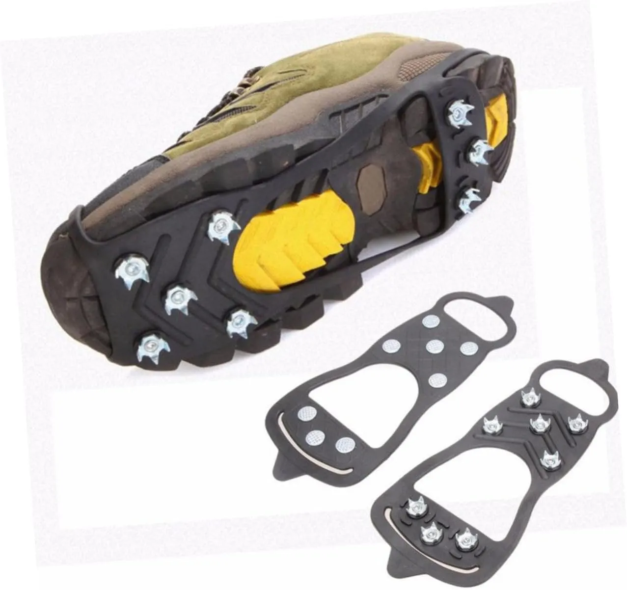 VANZACK Anti-Slip Eight-Tooth Crampons Covers Claw Crampons Ice Cleats Traction Snow Shoe Hiking Snow Mountain