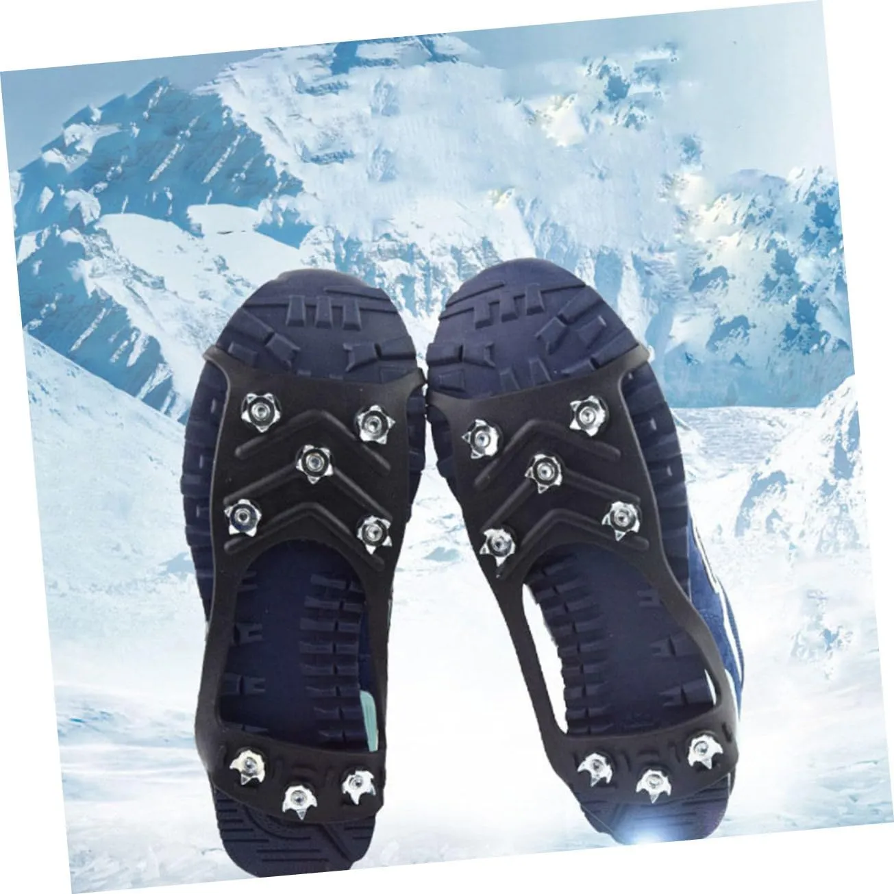 VANZACK Anti-Slip Eight-Tooth Crampons Covers Claw Crampons Ice Cleats Traction Snow Shoe Hiking Snow Mountain