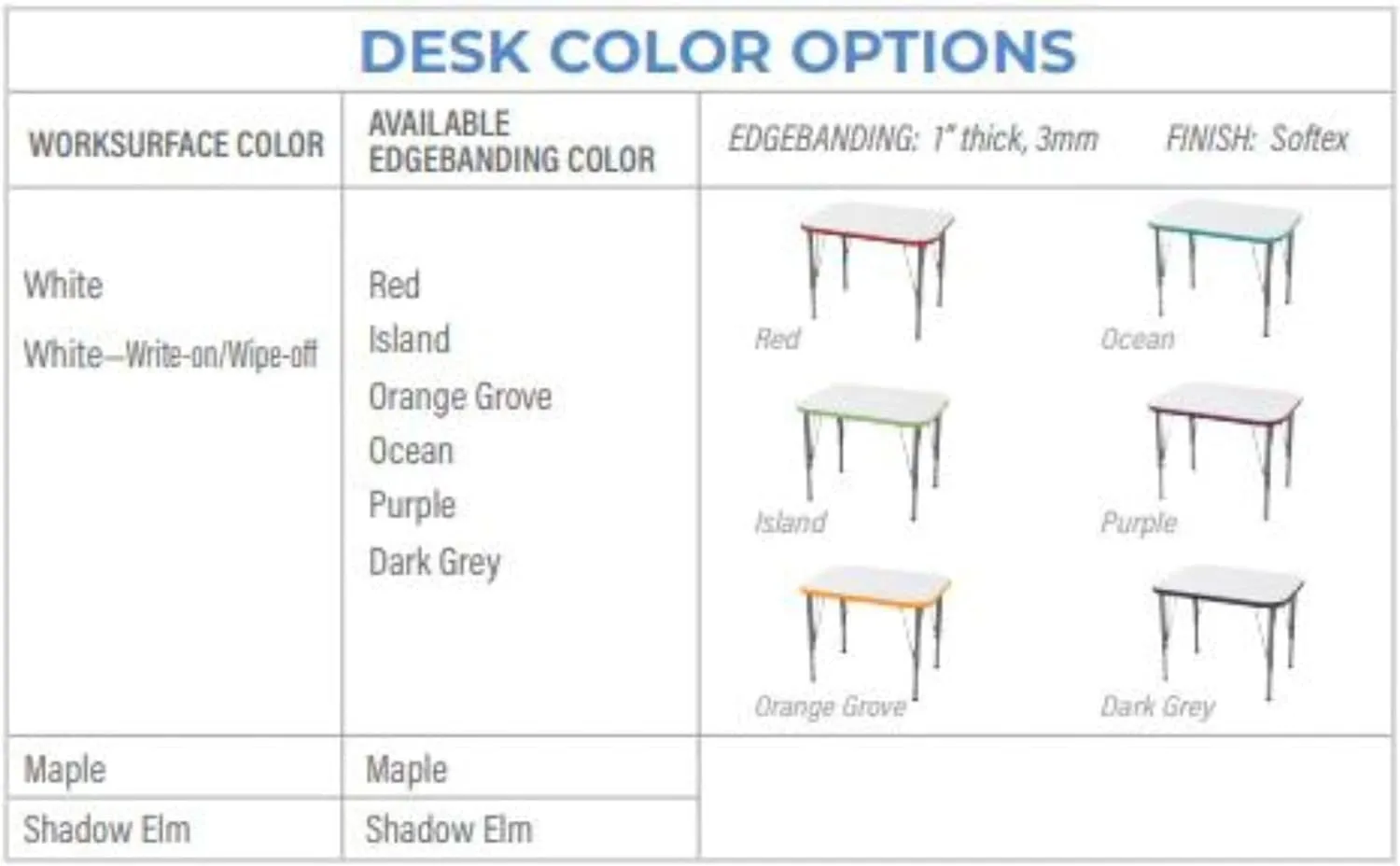 Versa Desk Adjustable Height Kids Table, Large Rectangular Child Desk for School Classroom, Tall Size (Maple, 21-30" H)