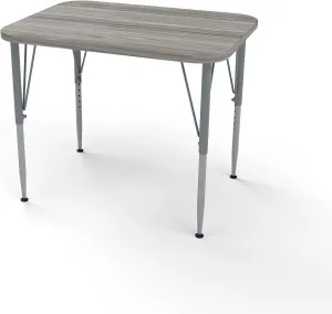 Versa Desk Adjustable Height Kids Table, Large Rectangular Child Desk for School Classroom, Tall Size (Shadow Elm Gray, 21-30" H)