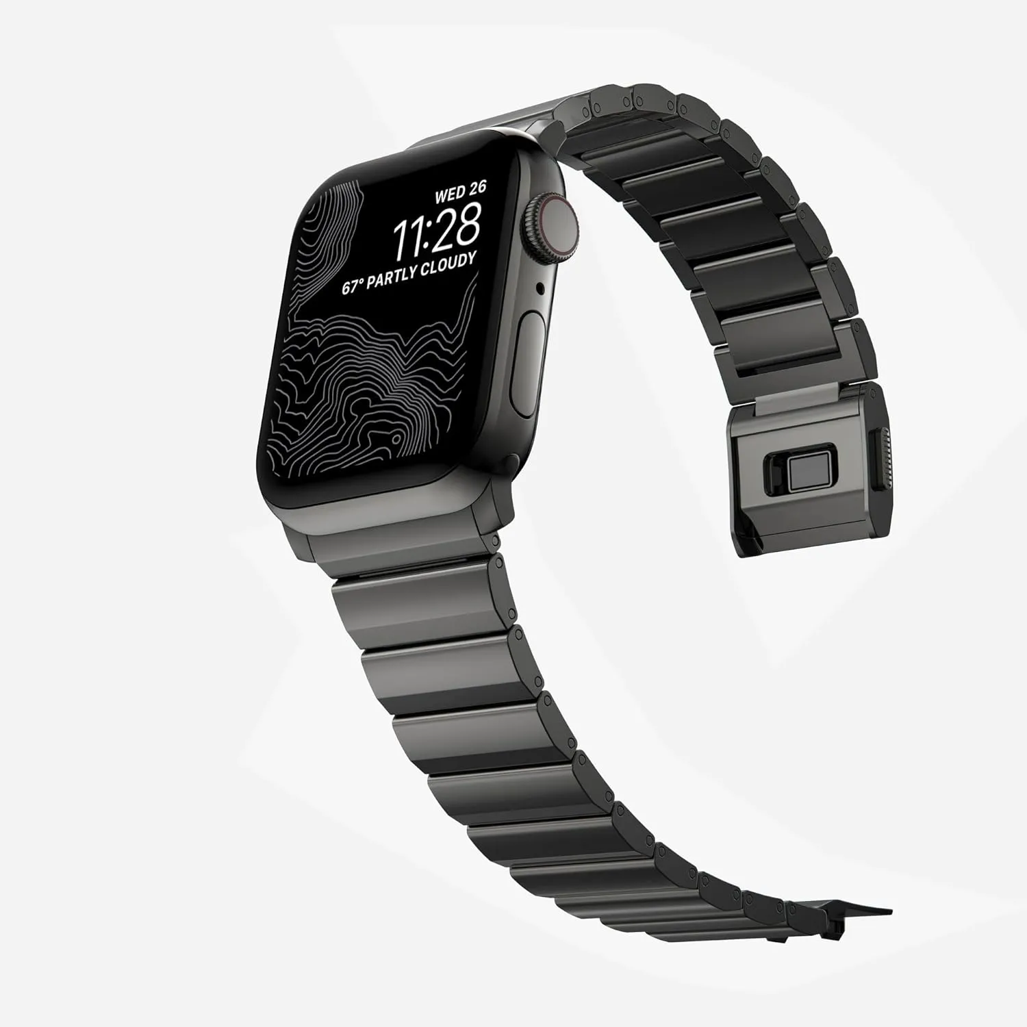 VeveXiao Titanium Band Compatible With Apple Watch Ultra/Ultra 2 49mm 45mm 44mm 42mm, Titanium Link Bracelet Magnetic Clasp Replacement Bands for iWatch Series 9 8 7 6 5 4 SE 3 2 1 Strap