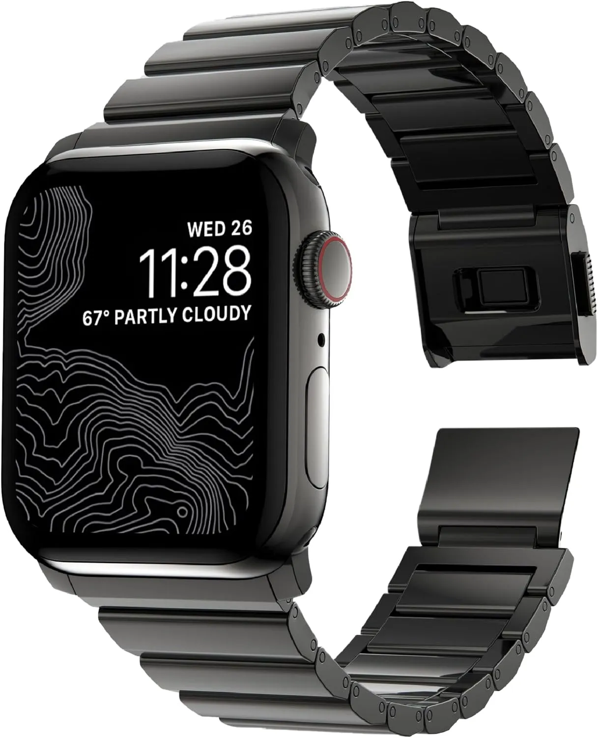 VeveXiao Titanium Band Compatible With Apple Watch Ultra/Ultra 2 49mm 45mm 44mm 42mm, Titanium Link Bracelet Magnetic Clasp Replacement Bands for iWatch Series 9 8 7 6 5 4 SE 3 2 1 Strap