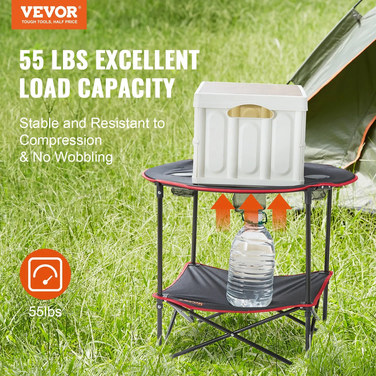 VEVOR Folding Camping Table - Outdoor Portable Side Tables, Lightweight Fold Up Table