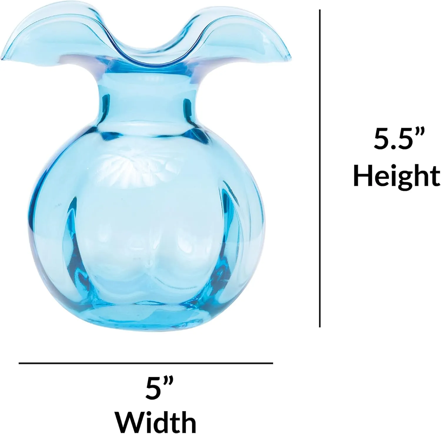 Vietri Hibiscus Glass Aqua Bud Vase, 5.5" H Italian Mouth Blown Dining & Entry Way Table Home Decor