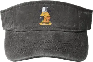 Vintage Friday Fish Fry Sun Visor Hats for Women Men Cotton Adjustable Sports Empty Top Golf Cap