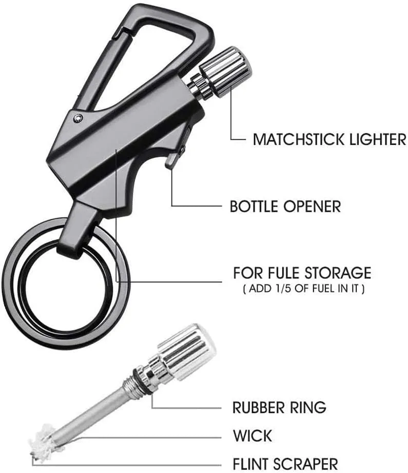 Vintage Trench Lighter, Reusable Forever Matches, Embossed Waterproof Lighter, for Men (Silver)(Silver*b)