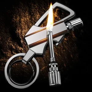 Vintage Trench Lighter, Reusable Forever Matches, Embossed Waterproof Lighter, for Men (Silver)(Silver*b)