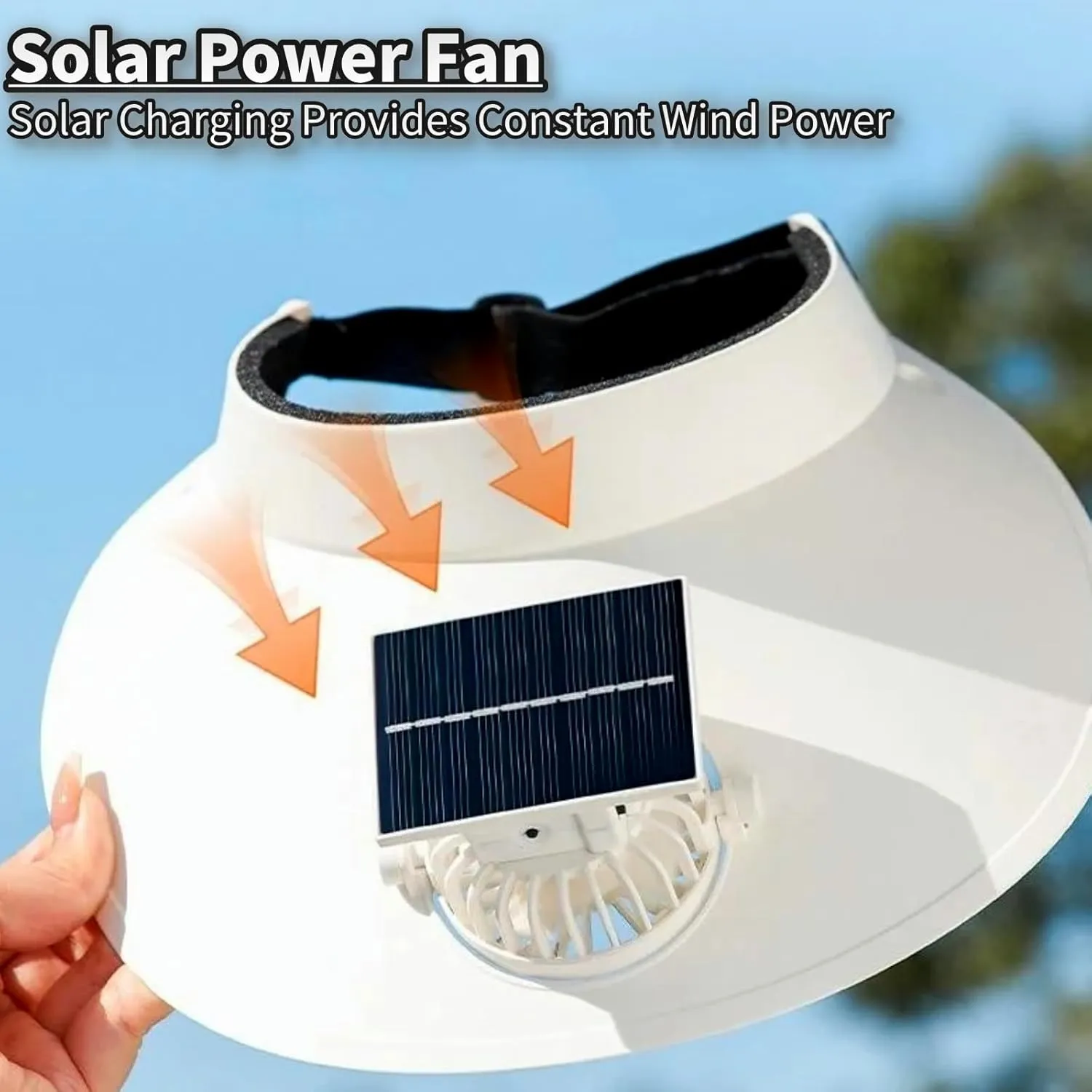 Visor Hats for Women, Solar Fan Hat Sun Visor with 3 Wind Speed Adjustable Golf Visors for Outdoor, Running, Tennis
