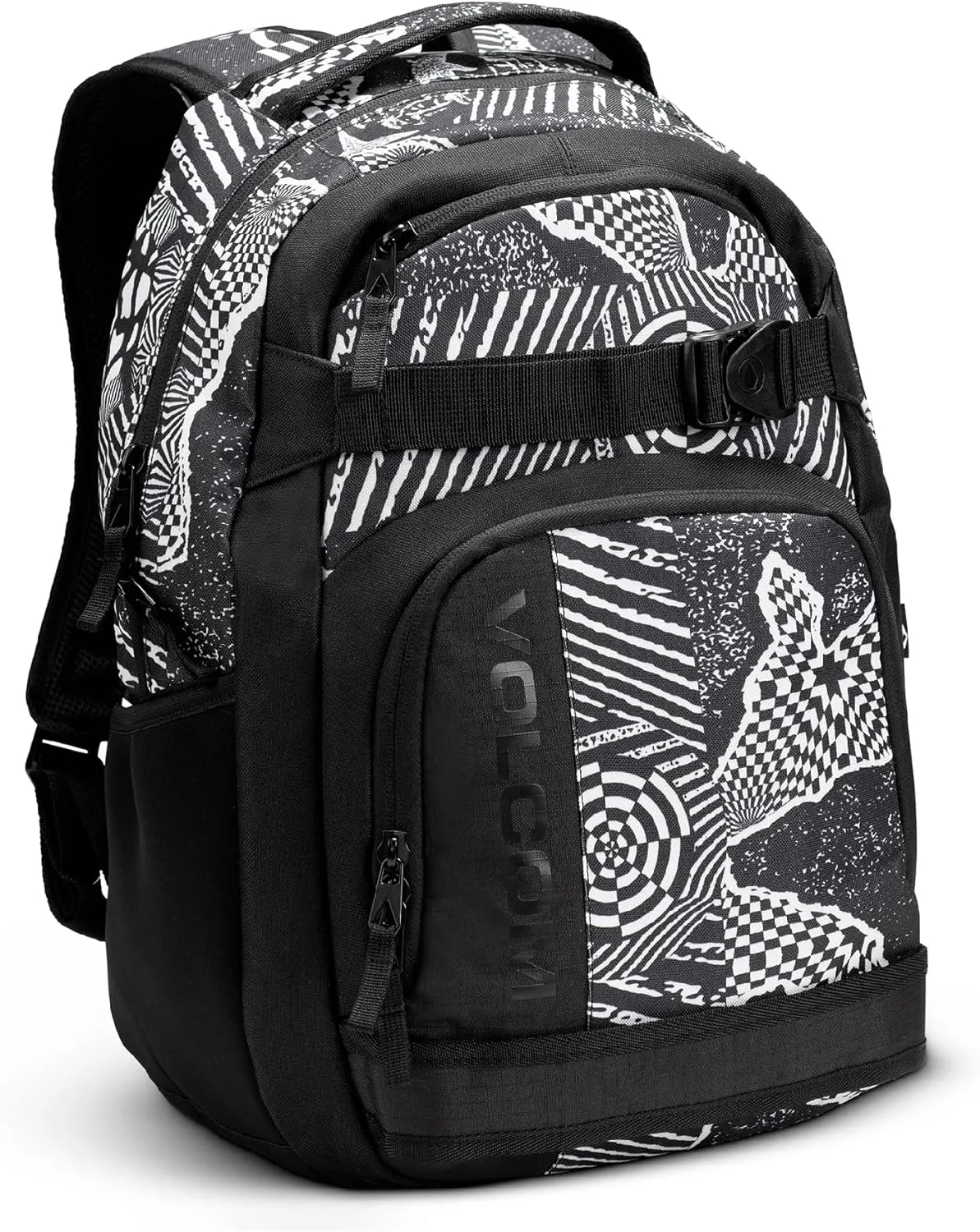 Volcom Men's Everstone Skate Backpack, Black White, One Size
