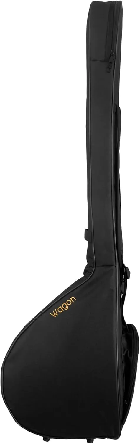 Wagon Baglama Saz Gig Bag, Padded Case with Shoulder Straps, Black (Short Neck Bag)