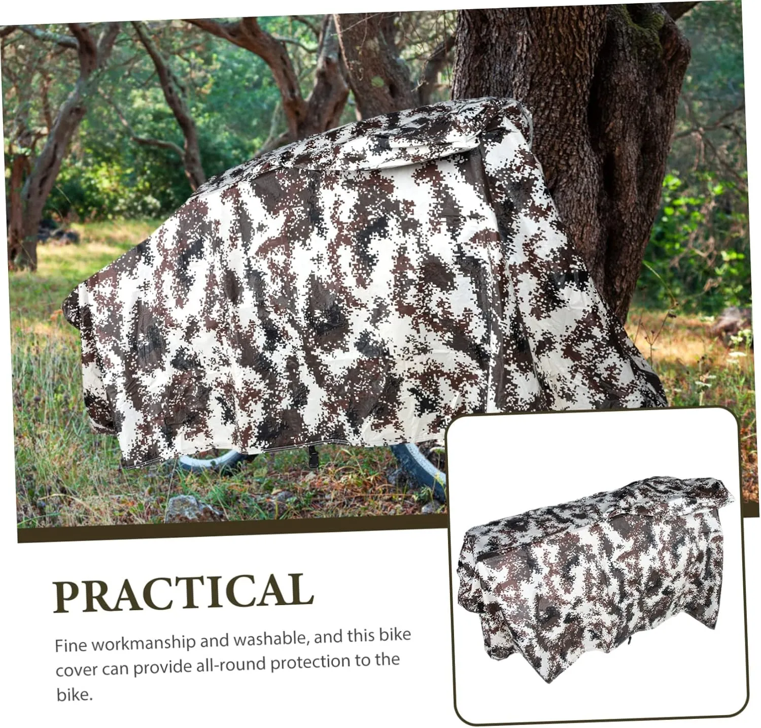 Wakauto Bike Cover Mountain Bike Protector Rainproof Accessory Fit Heavy-duty Outdoor and Scratch Digital Camouflage