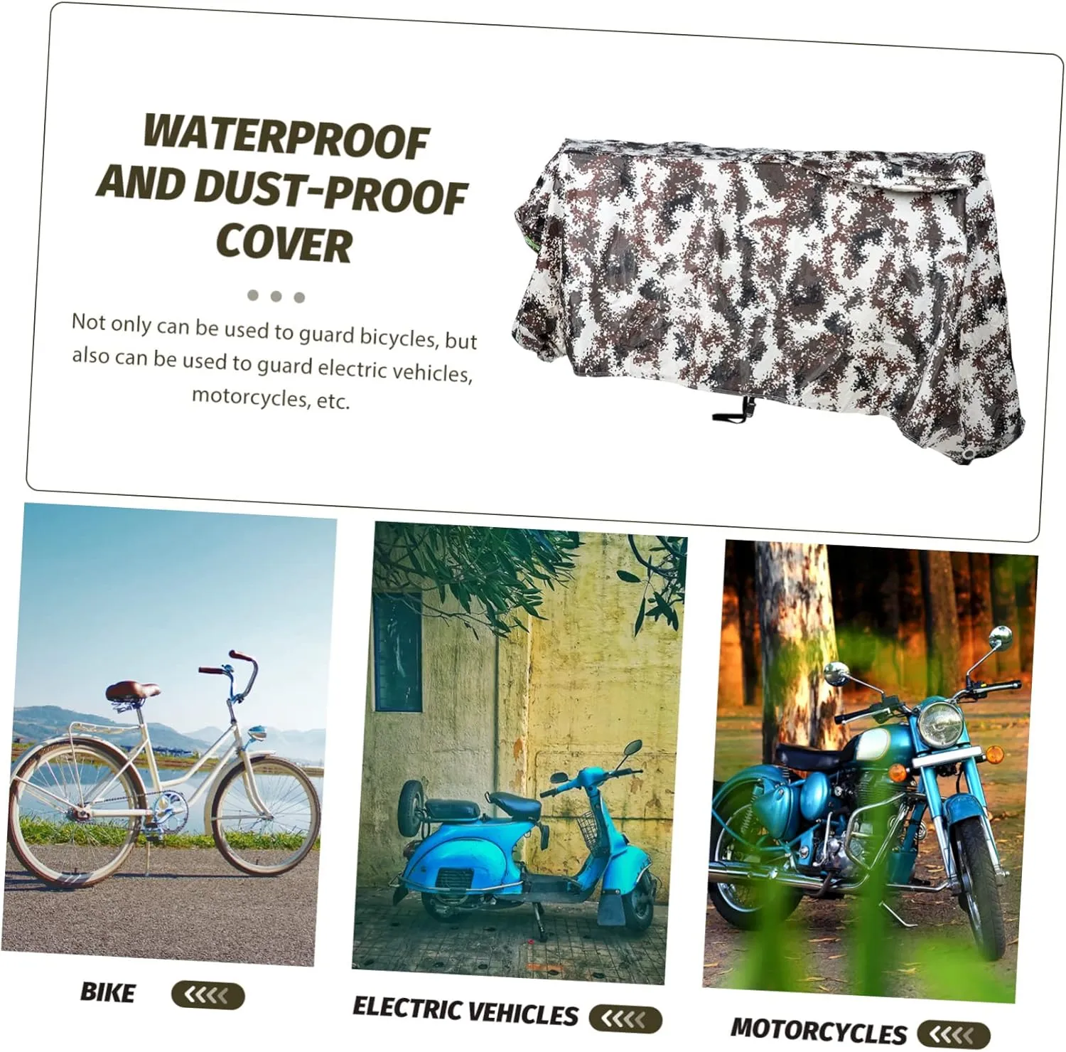 Wakauto Bike Cover Mountain Bike Protector Rainproof Accessory Fit Heavy-duty Outdoor and Scratch Digital Camouflage