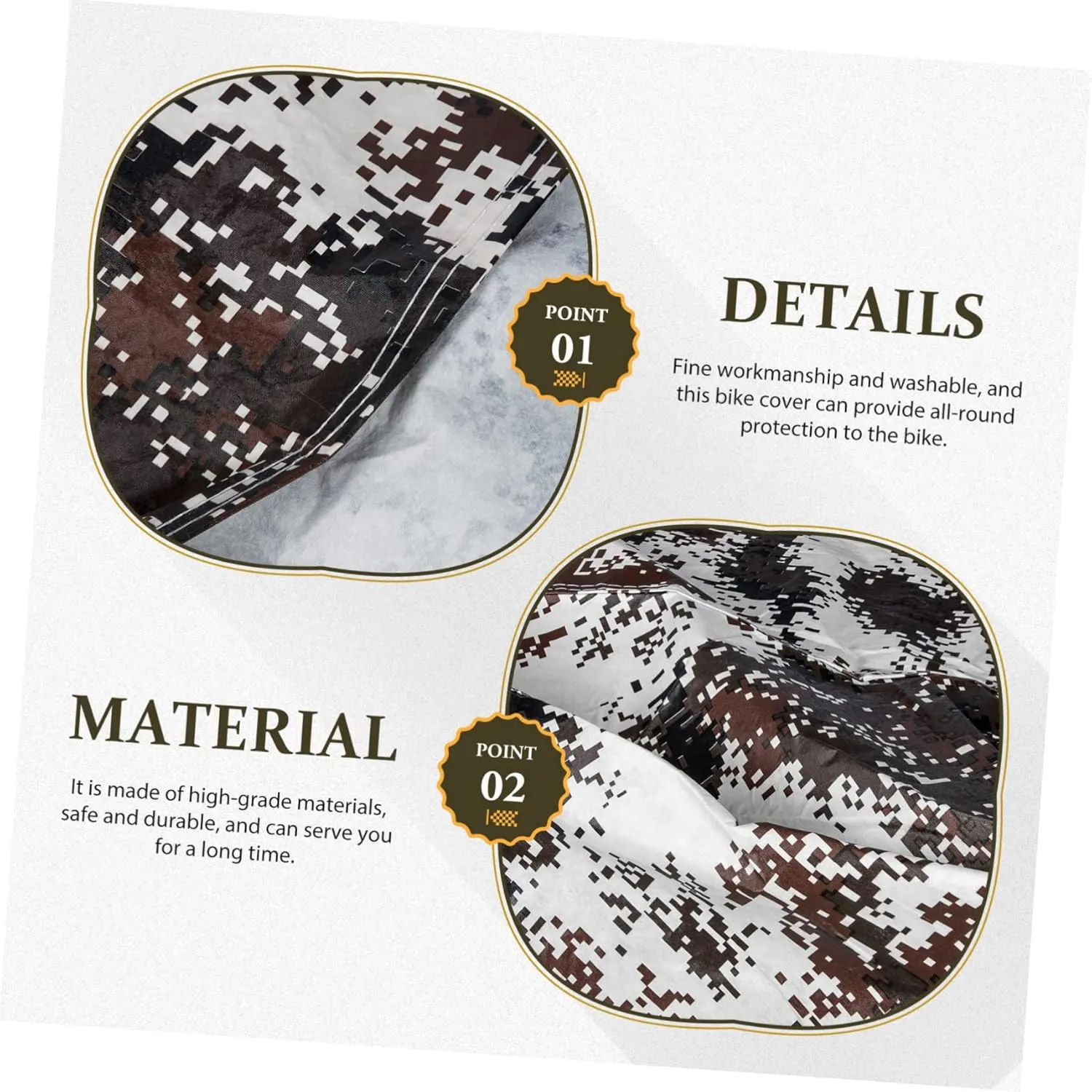 Wakauto Bike Cover Mountain Bike Protector Rainproof Accessory Fit Heavy-duty Outdoor and Scratch Digital Camouflage