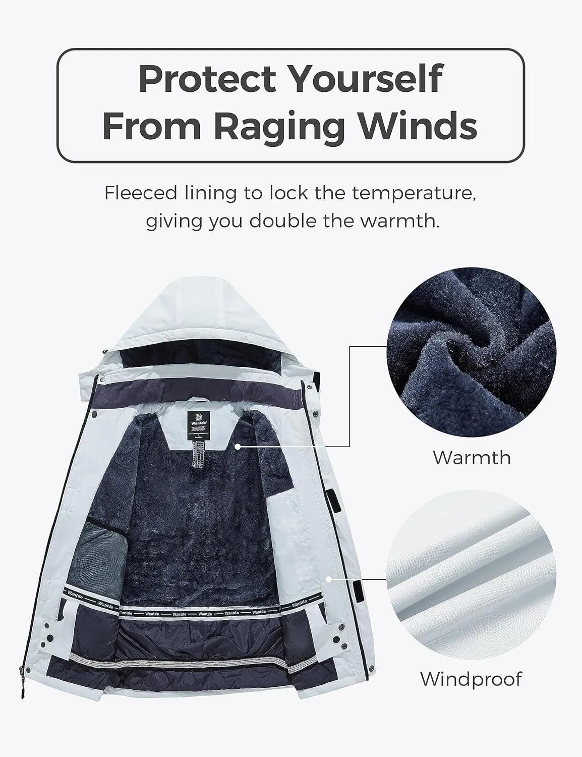wantdo Men's Mountain Skiing Jacket Snowboarding Jackets Waterproof Winter Snow Coat Windproof Raincoat