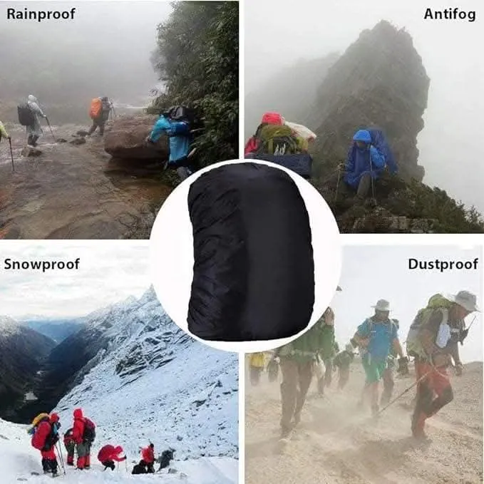 Waterproof 35L Backpack Dust Cover with adjustable, Rainproof for travel (Black)