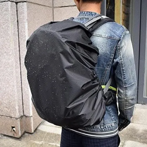 Waterproof 35L Backpack Dust Cover with adjustable, Rainproof for travel (Black)
